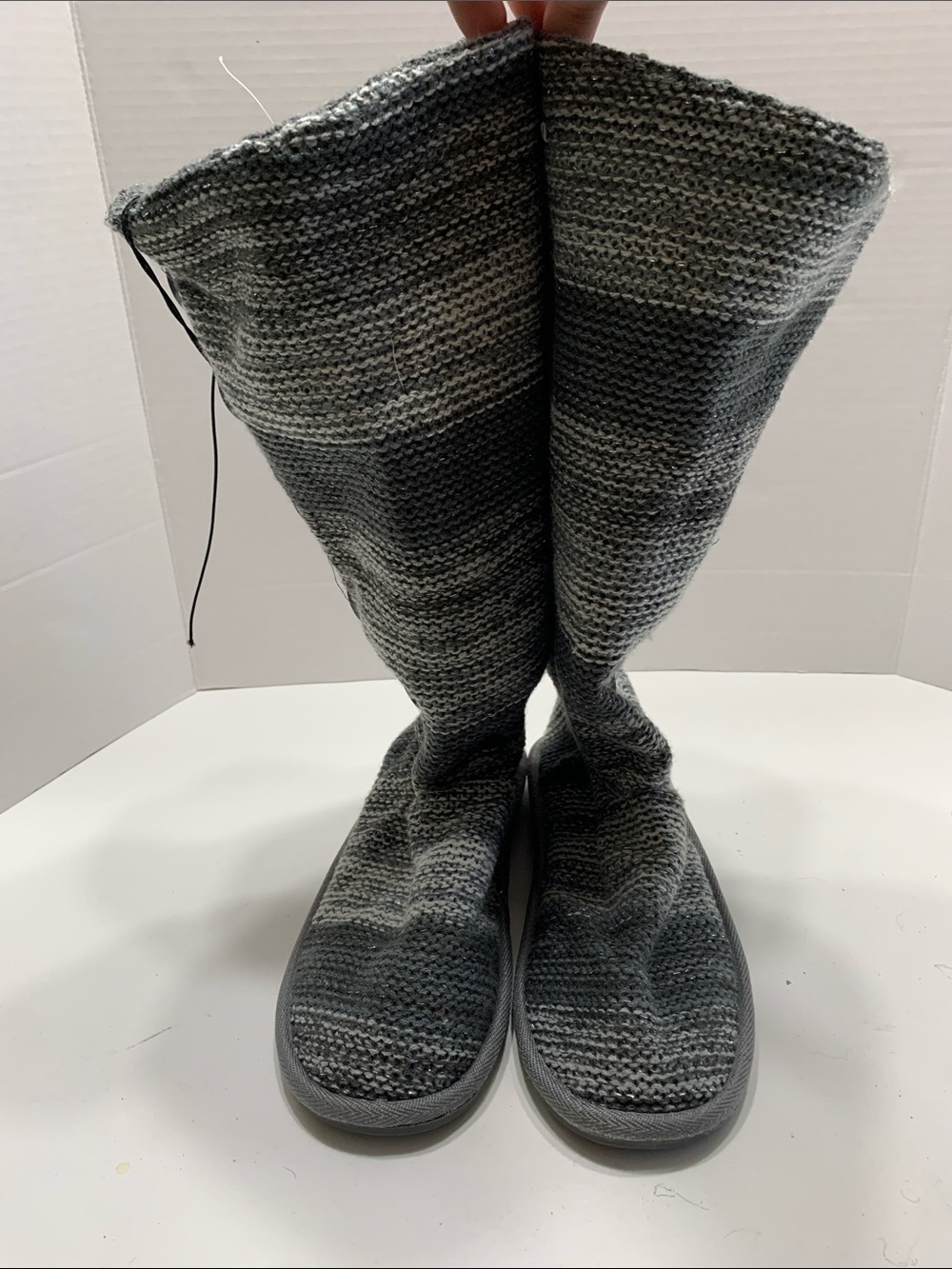 Muk Luks Gray Knit Over-the-Knee Boots